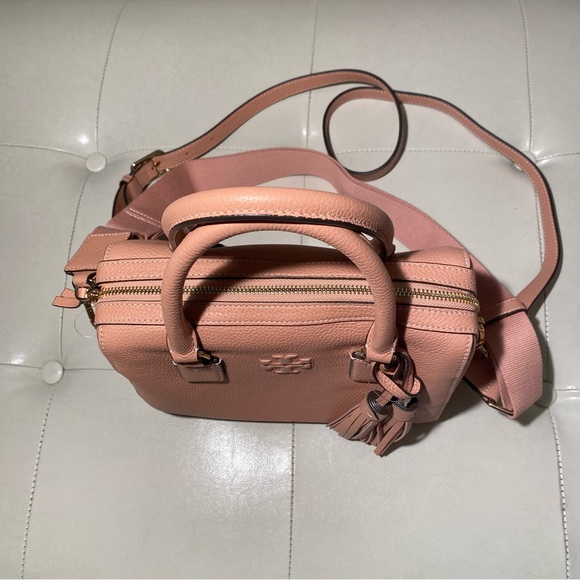 Tory Burch Thea Mini Web Satchel Pink Moon - Picture 8 of 17